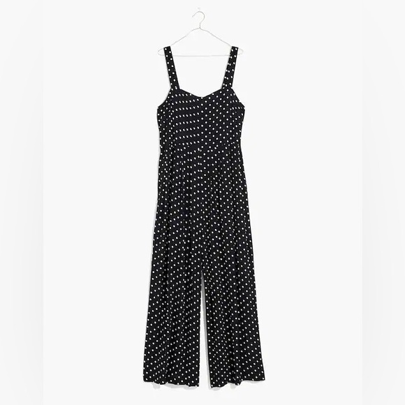 NWT Madewell Tank Wide-Leg Polka Dot Jumpsuit 00 - Picture 3 of 5
